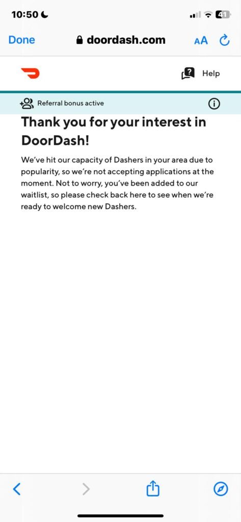 doordash waitlist